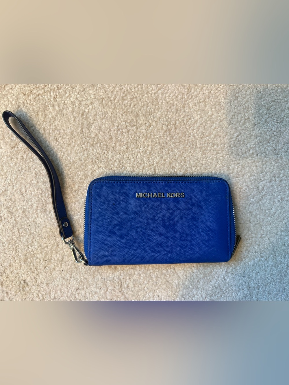 Michael Kors Royal Blue Zip Wristlet Wallet